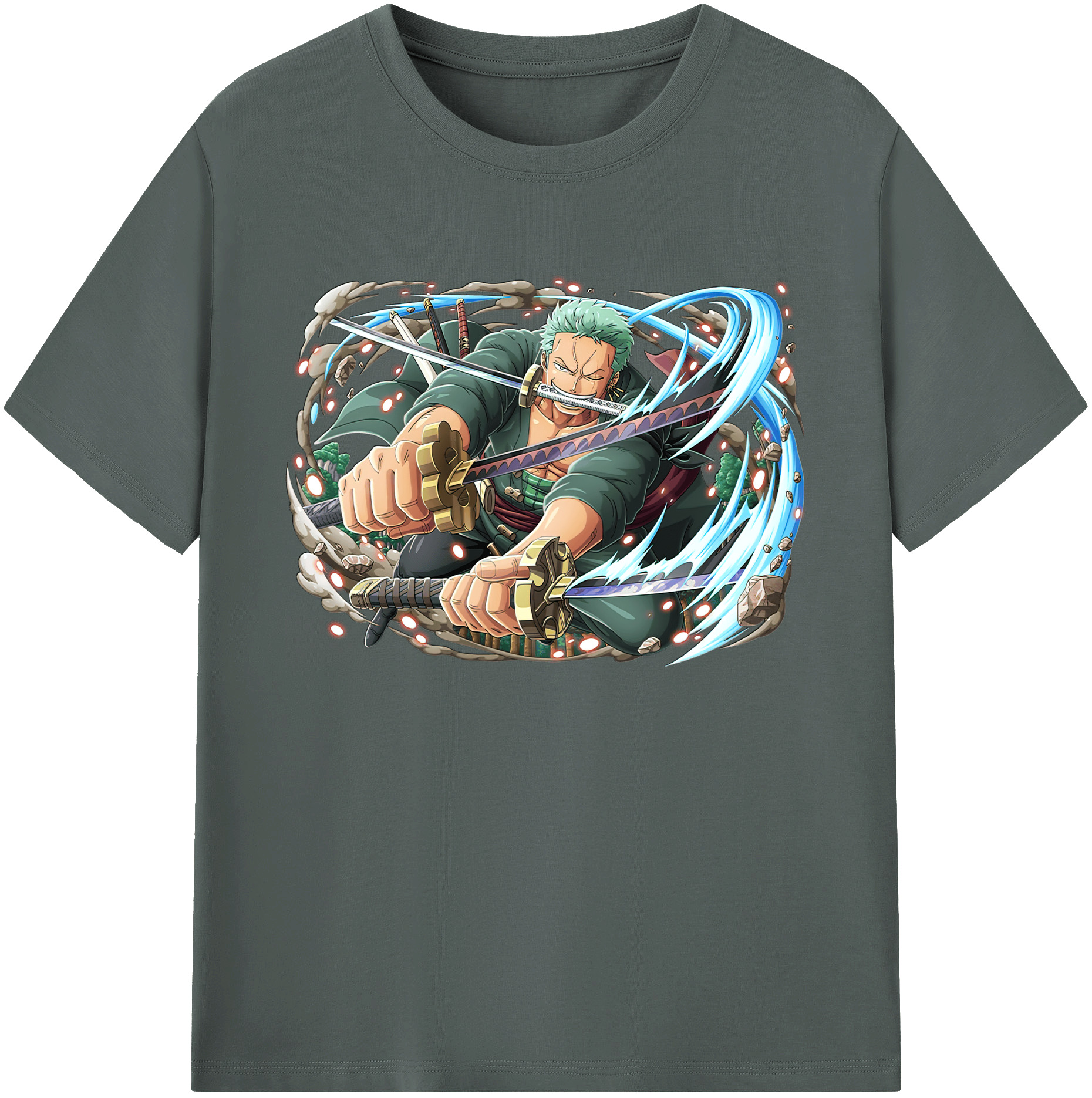 ワンピース ロロノア・ゾロ ONE PIECE Roronoa Zoro 綿100％ メンズ半袖Tシャツ｜肌触りやわらか＆通気性